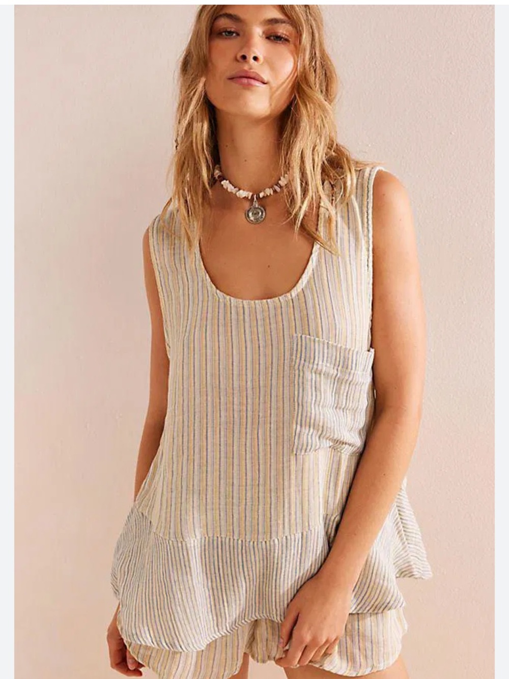 Free People Annabelle Sleeveless Scoop-Neck Striped Tank Top